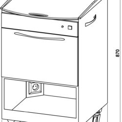 Mobile cabinet with PANMED-7 UV chamber and section for ENT instruments