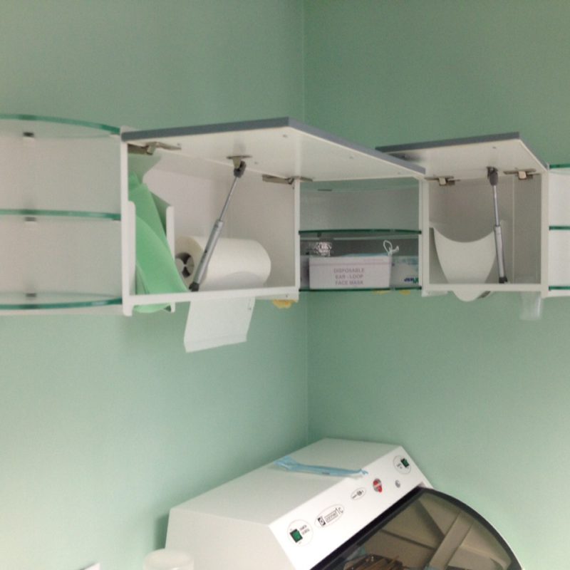 Left-side corner dispenser opened
