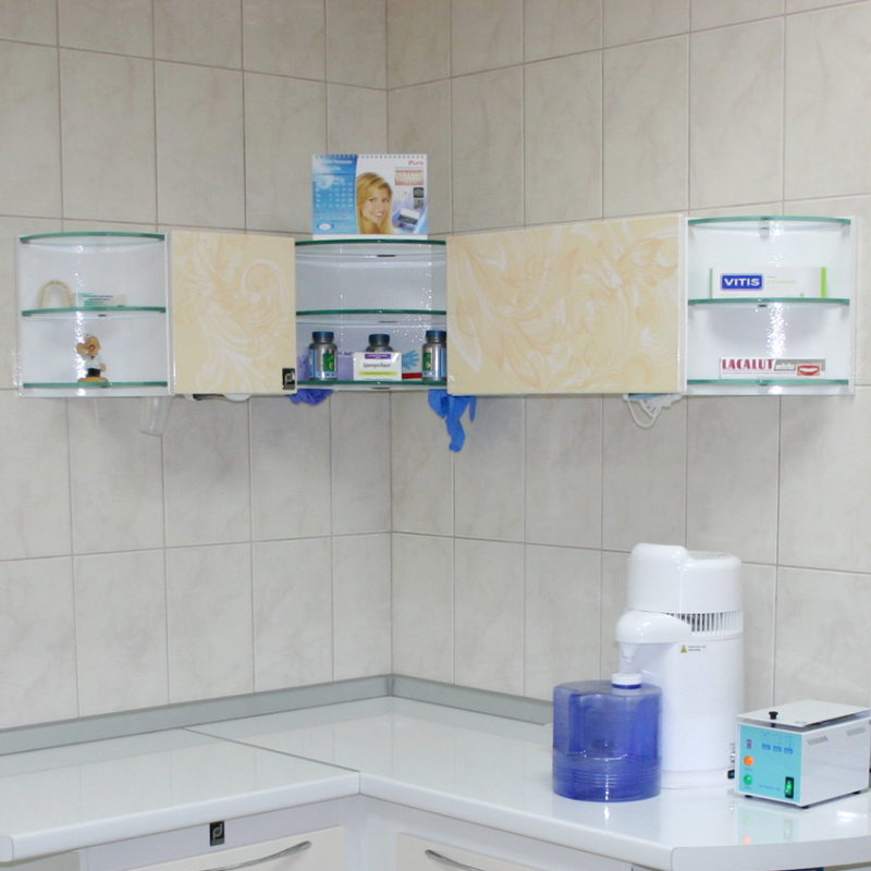 A corner dispenser as a part of suite #115