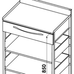 Stainless steel medical table with drawer and 3 shelves