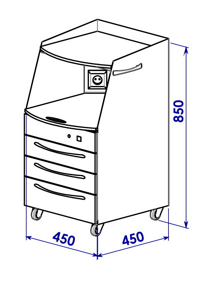 MASTER SHIMMA mobile cabinet with UV chamber, MASTER SHIMMA mobile cabinet with UV chamber (450 х 450)