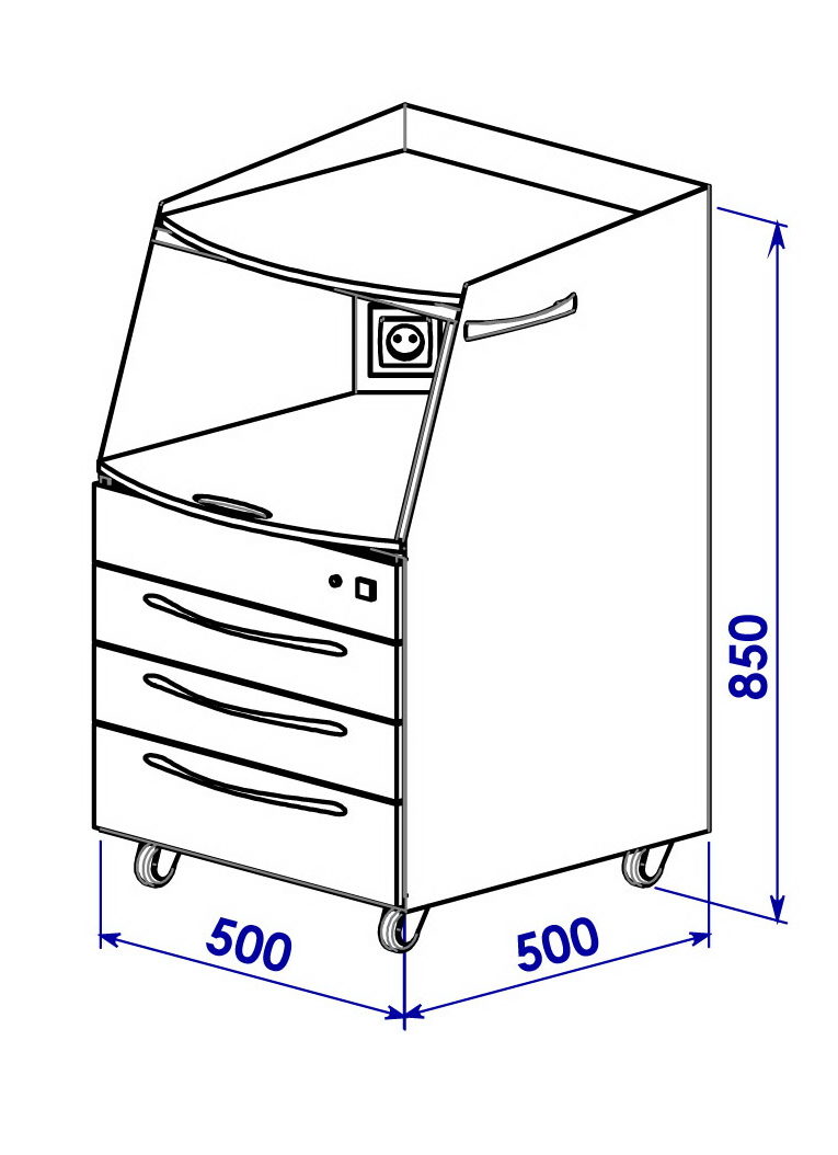 MASTER SHIMMA mobile cabinet with UV chamber, MASTER SHIMMA mobile cabinet with UV chamber (500 х 500)