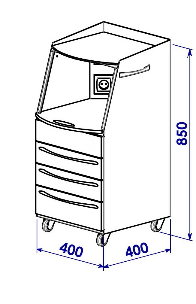 MASTER SHIMMA mobile cabinet with drawers, MASTER SHIMMA mobile cabinet 400 х 400 mm