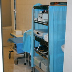 Stainless steel shelving unit with 5 shelves