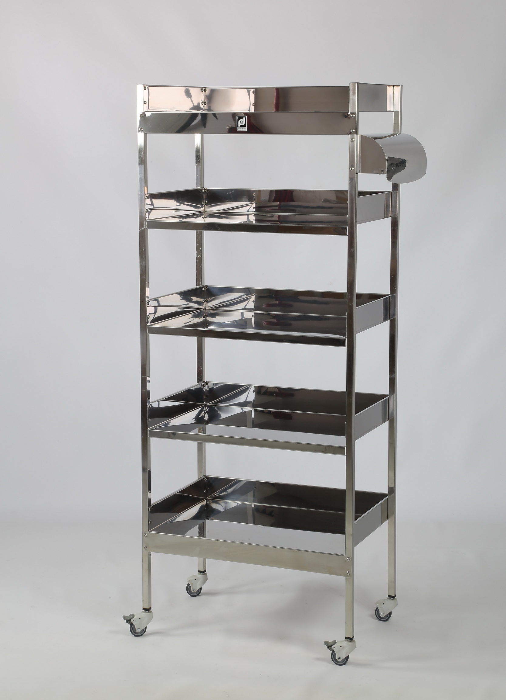 Stainless steel shelving unit with 5 shelves