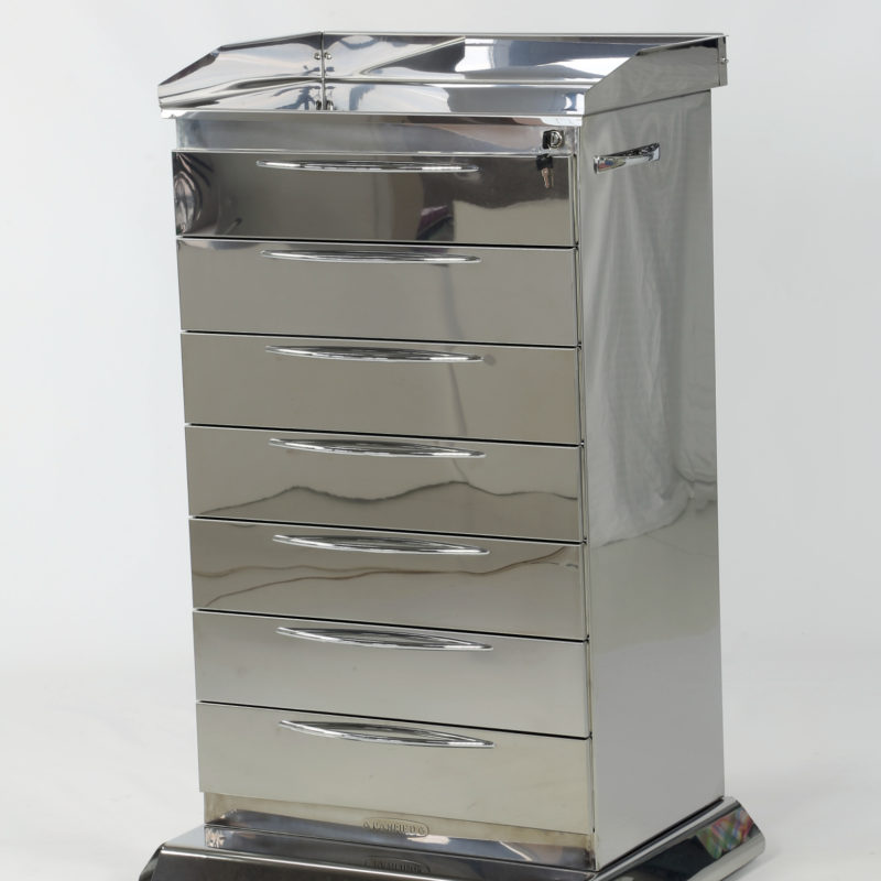 Stainless steel mobile cabinet on platform