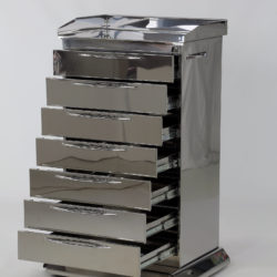 Stainless steel mobile cabinet on platform
