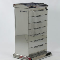 Stainless steel mobile cabinet on platform